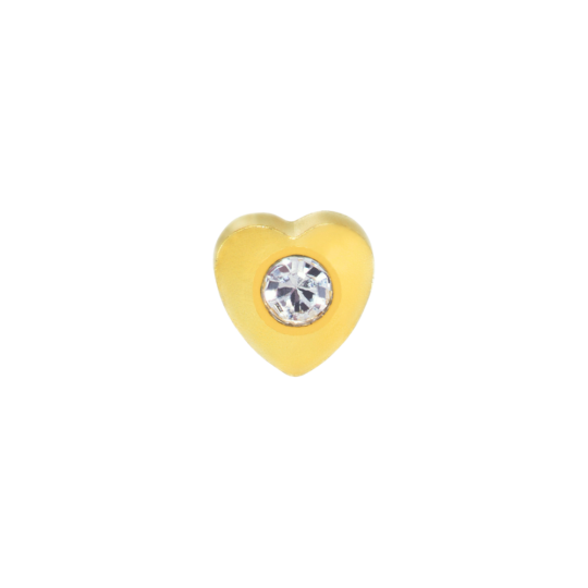 25C Corazón con Cristal 4mm GP 24kt