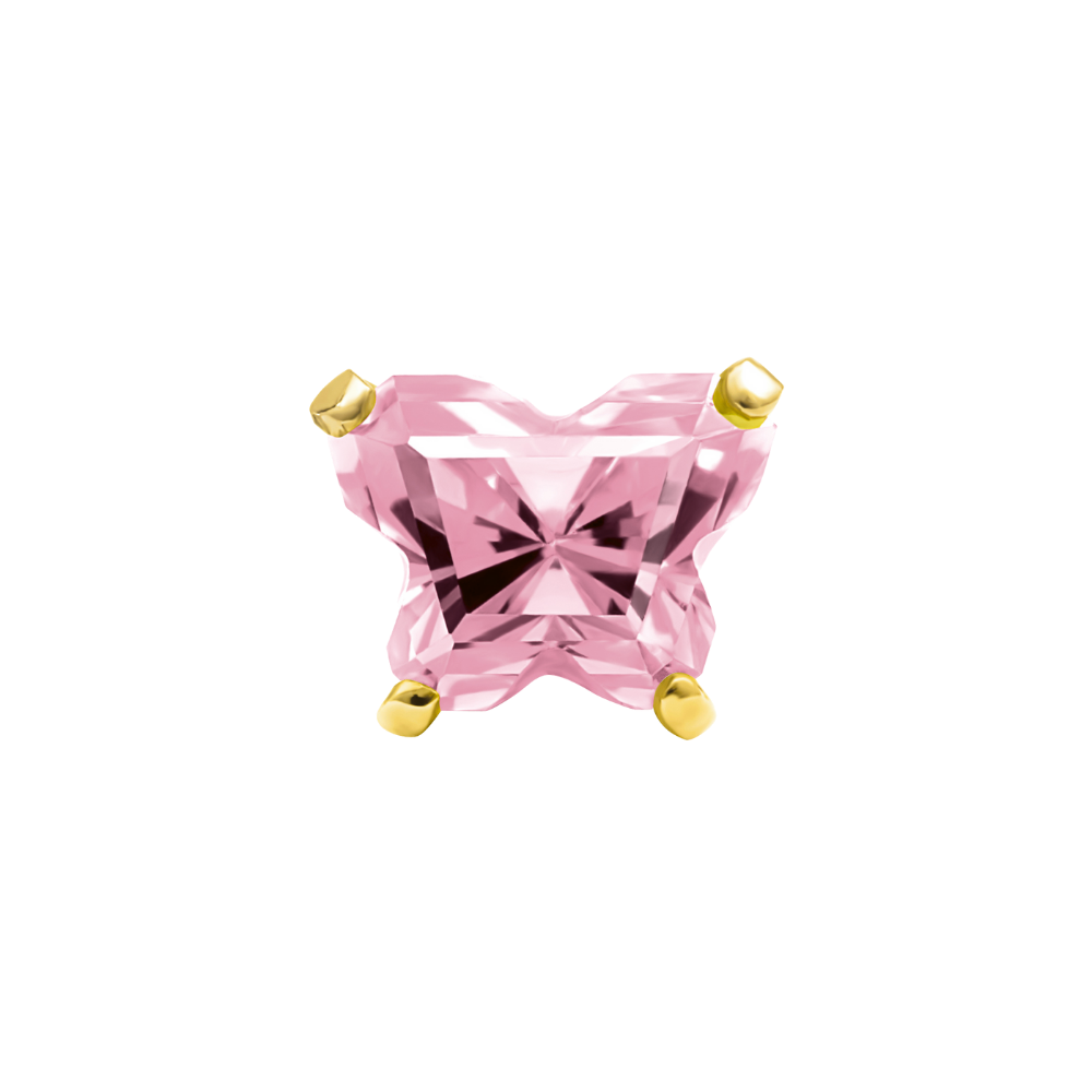896-10 Mariposa Rosa 4mm GP 24kt
