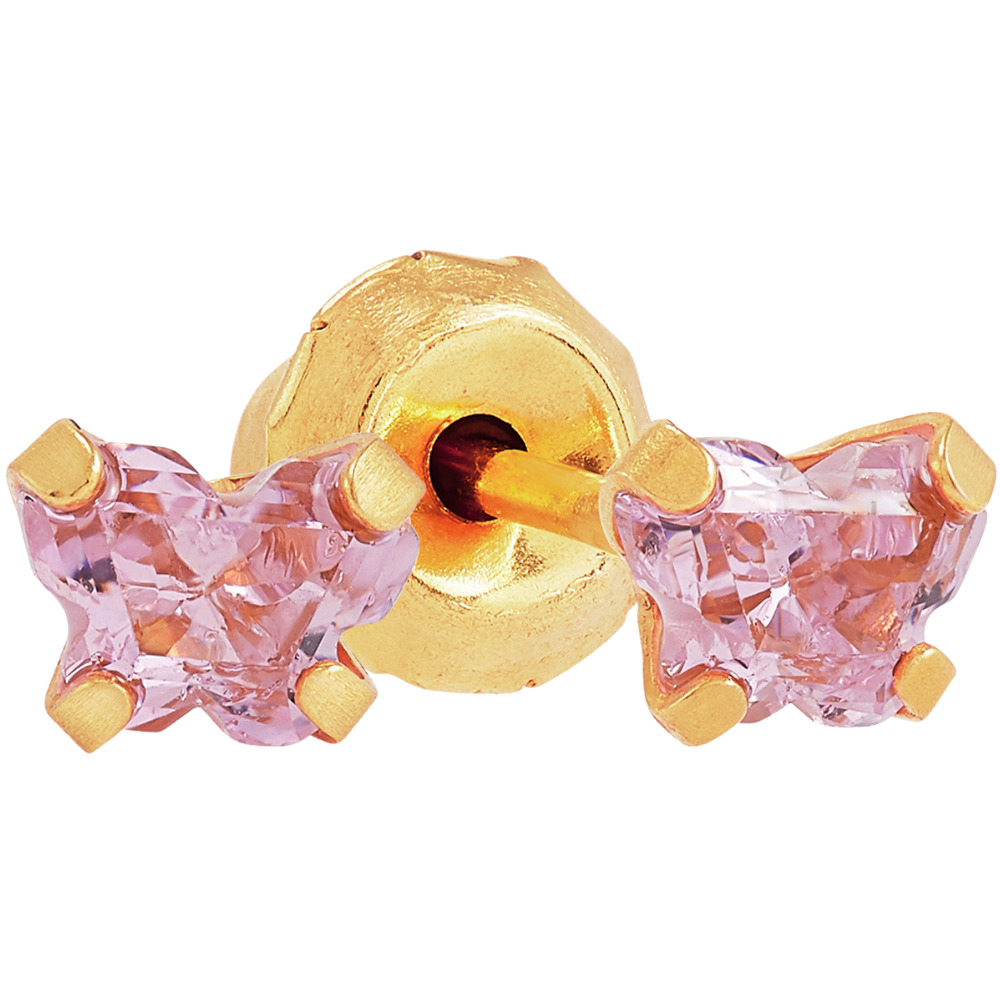 896-10 Mariposa Rosa 4mm GP 24kt - Imagen 3