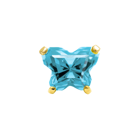 896-12 Mariposa Azul 4mm GP 24kt