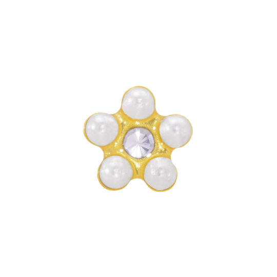 931C Flor Perla 5mm GP 24kt