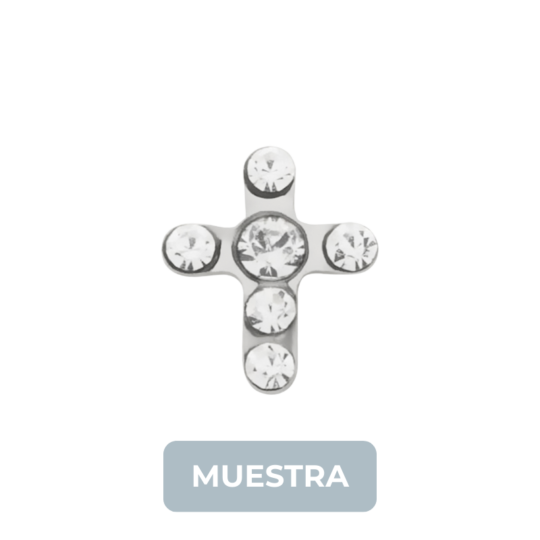 MUESTRA: 561C Cruz Zircones 6mm STS