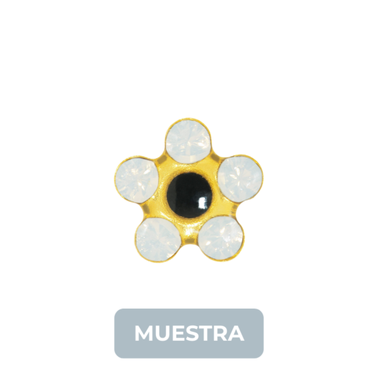 MUESTRA: 835C-1 Flor Martinique 5mm GP 24kt