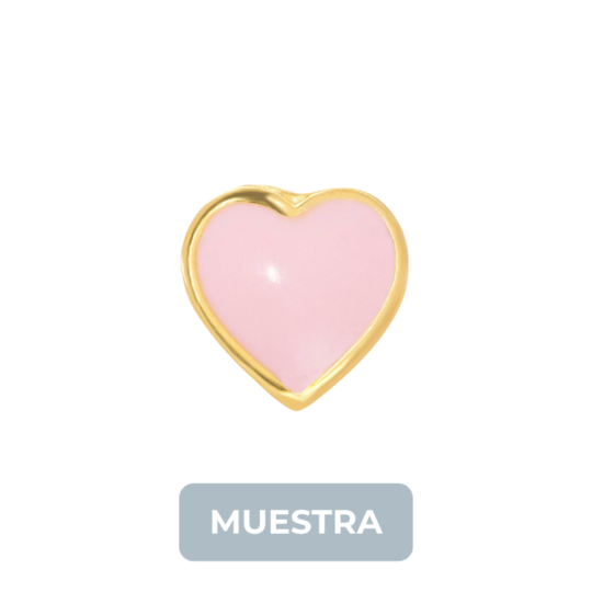 MUESTRA: 840C-1 Corazón Rosa 5mm GP 24kt