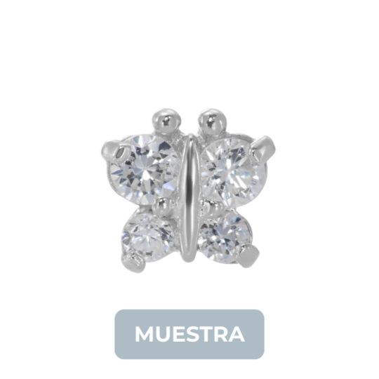 MUESTRA: 848S Mariposa con Zircones 5mm STS