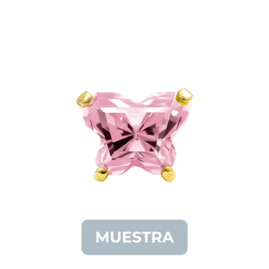 MUESTRA: 896-10 Mariposa Rosa 4mm GP 24kt