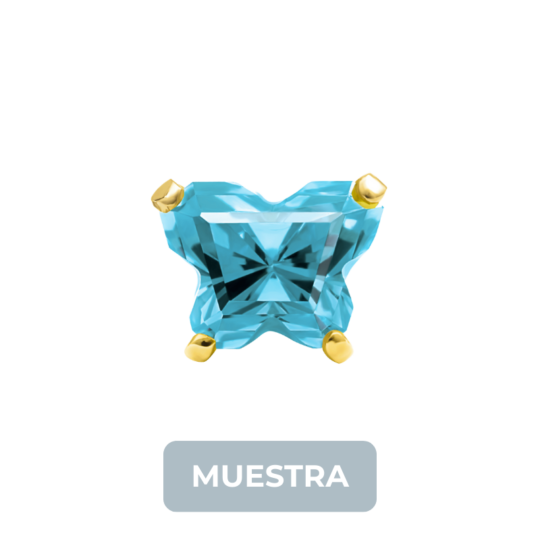 MUESTRA: 896-12 Mariposa Azul 4mm GP 24kt