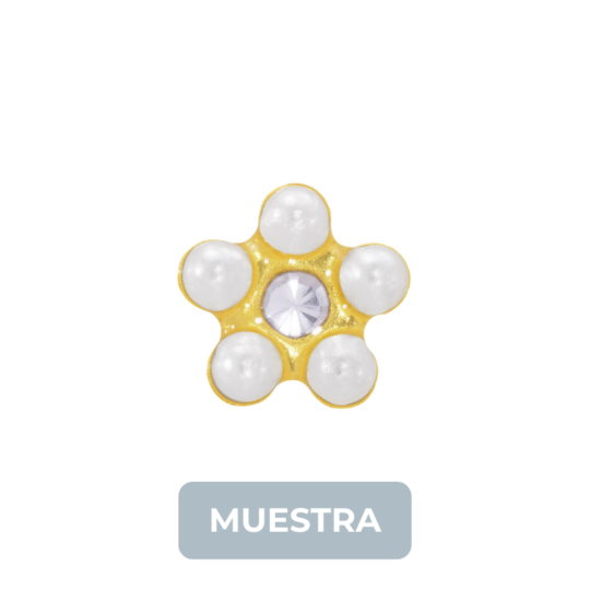 MUESTRA: 931C Flor Perla 5mm GP 24kt